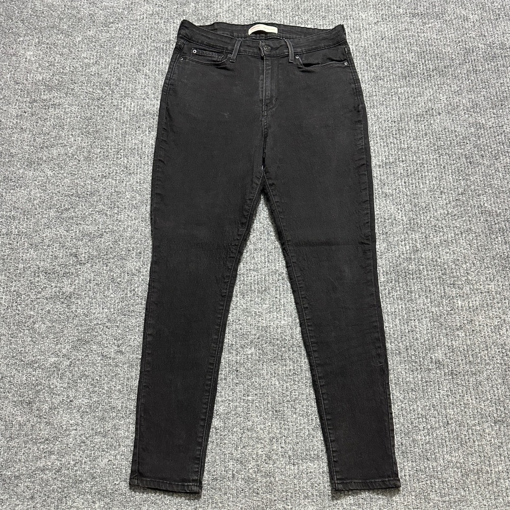 Levis Signature Womens High Rise Skinny Jeans 8S Black Denim Casual Stretch